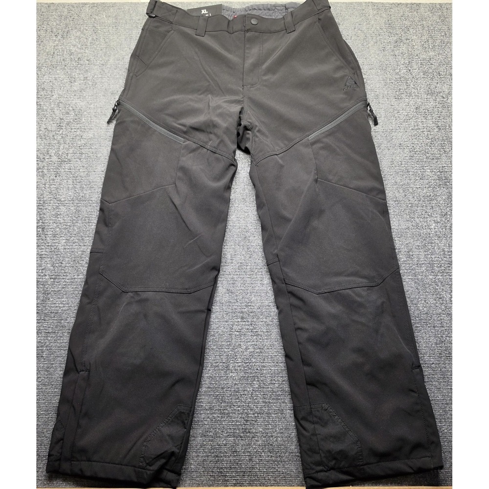 GERRY Mens XL Black Fleece Lined Softshell Snow Pants Hiking Ski Winter NWT